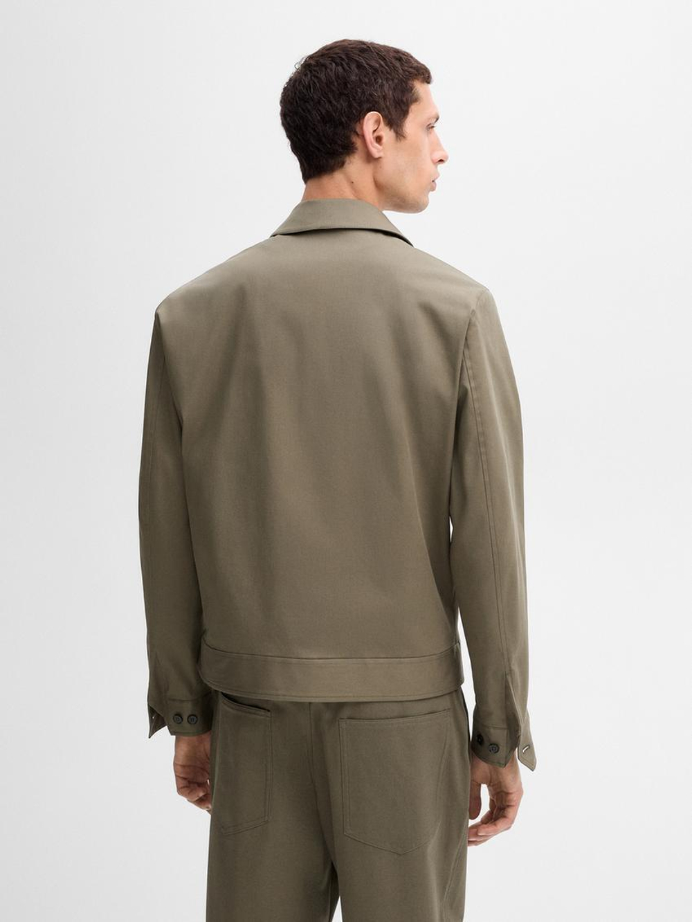 Massimo Dutti Хлопковая куртка с карманами, хаки