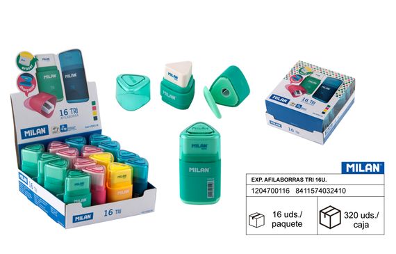 Pozan və qələmyonan \ Ластик-точилка TRI ERASER+SHARPENER