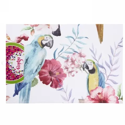 Салфетка на стол 45*30см плетеная «Попугаи»