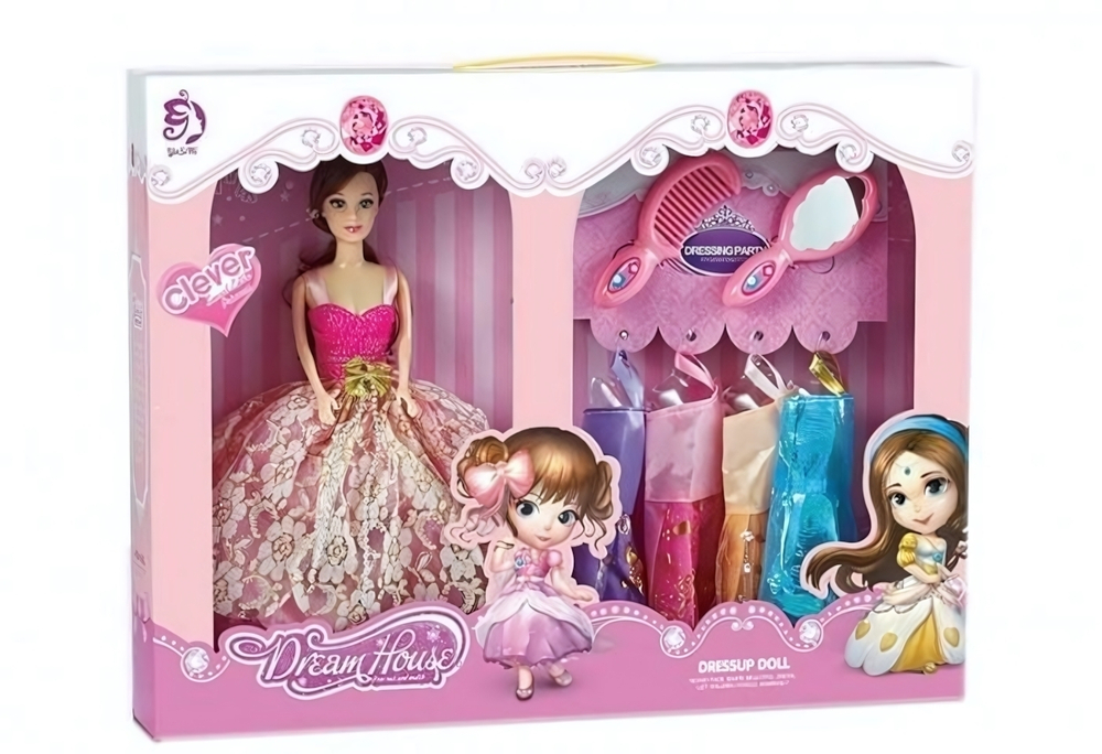 Кукла тип Модель с набором одежды и аксесс. в/к 43*33*7 см.