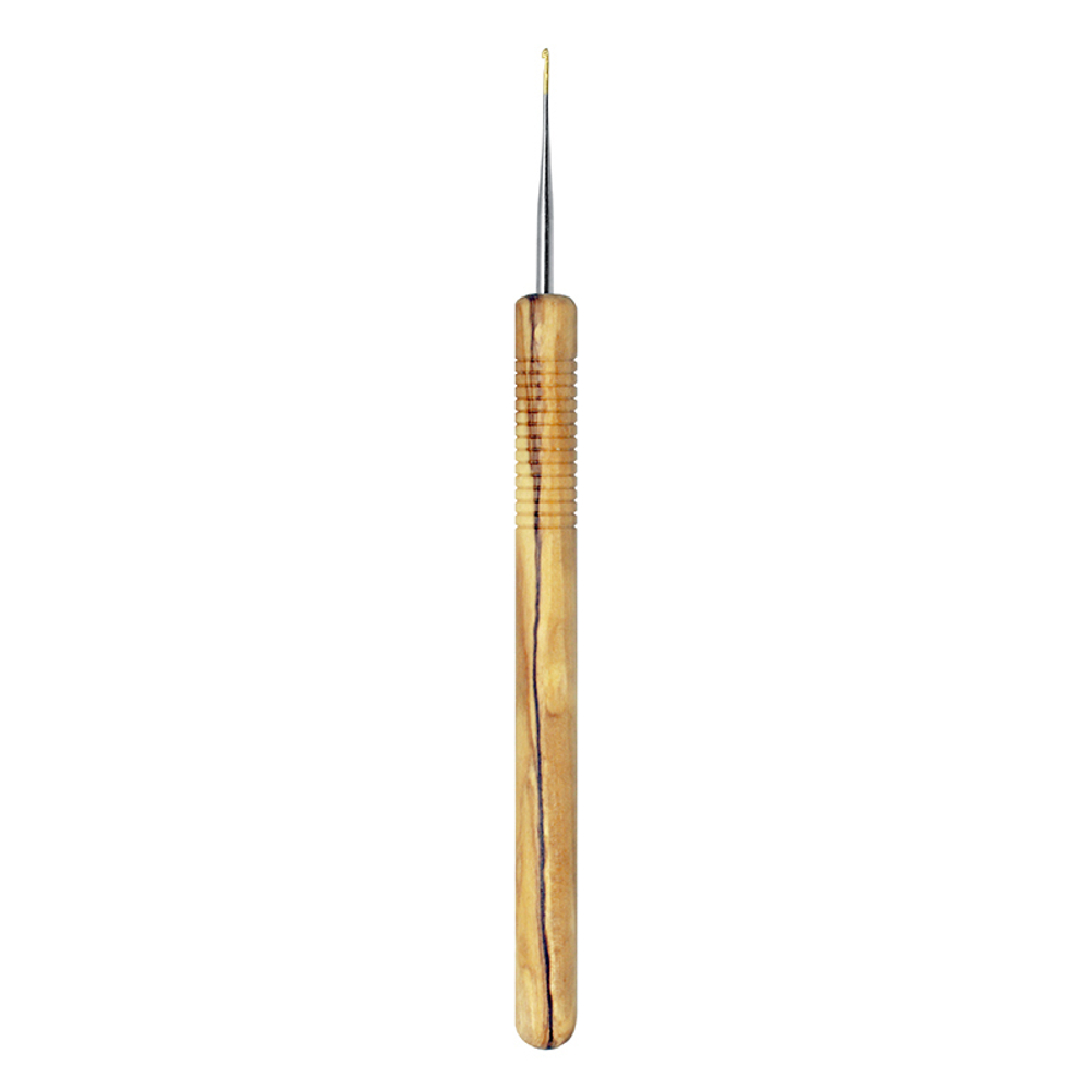 Крючок, вязальный с ручкой из оливкового дерева, addiNature №1,25, 15 см