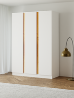 Шкаф распашной Miraj с дубовыми ручками, белый