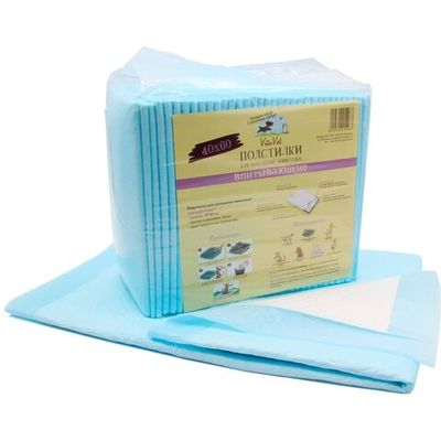 Пеленки впитывающие с фиксирующими полосками "VitaVet"  60*40 (35 шт/уп) (ВИТАВЕТ)