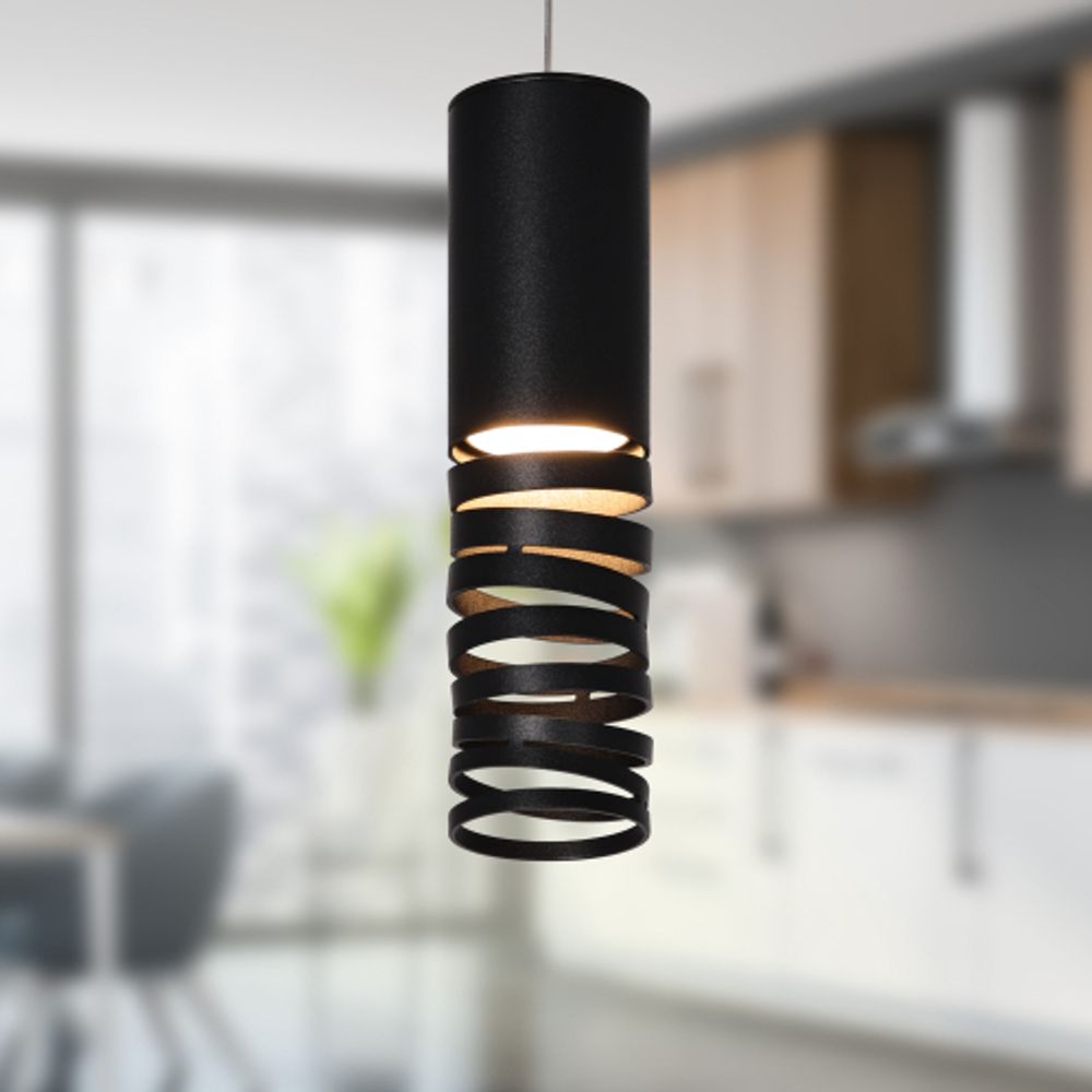 Светильник подвесной (подвес) ЭРА PL22 BK MR16 GU10 потолочный цилиндр черный | Подвесные светильники