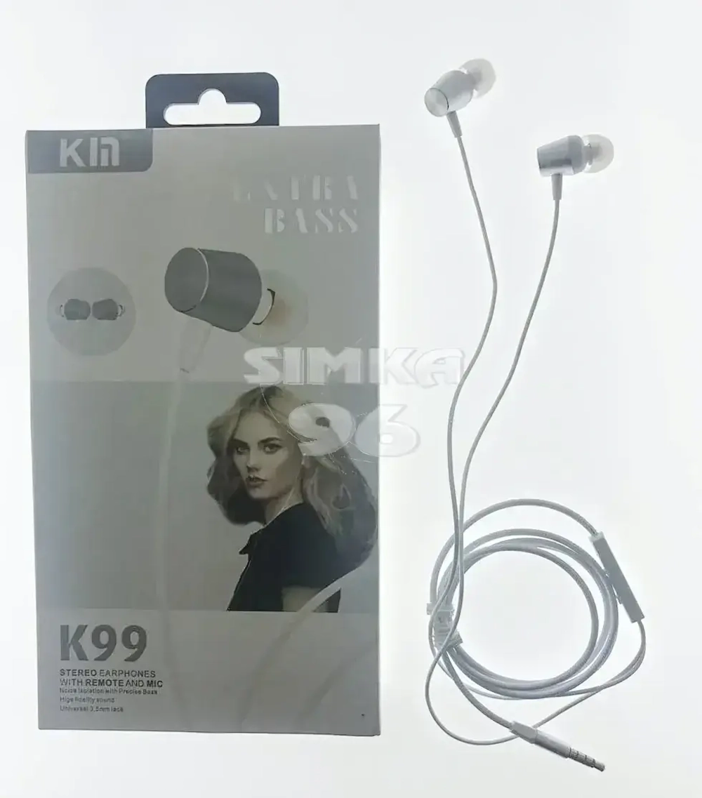 Наушники KM K-99 вакуумные с микрофоном