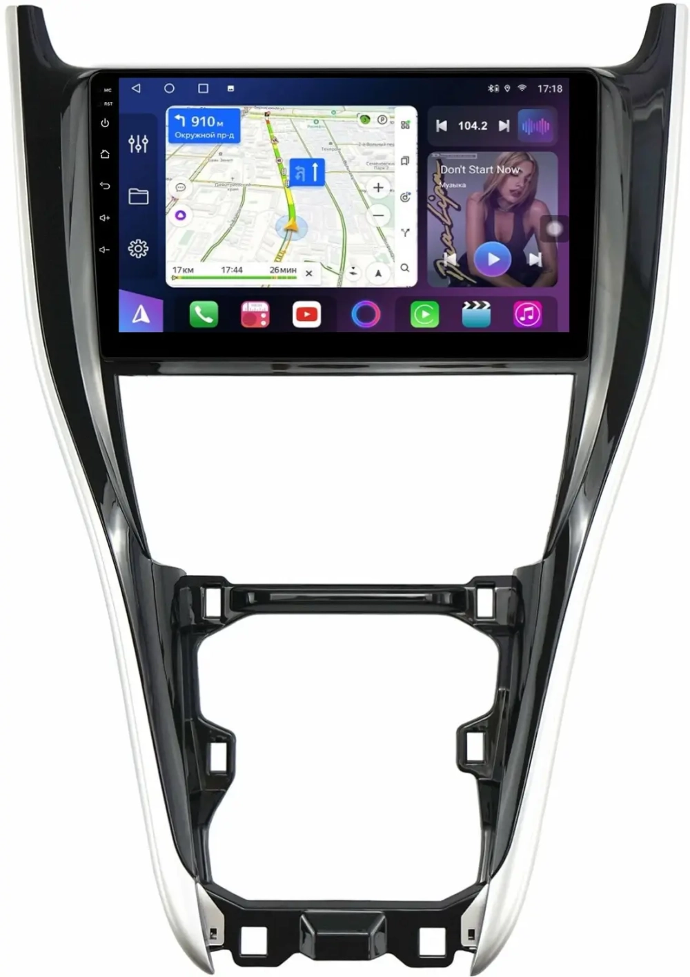 Магнитола для Toyota Harrier 3 XU60 2017-2020 (большая рамка) - FarCar 9534F3 монитор 10" QLED на Android 13, 8 ядер (TS18), CarPlay, 4G SIM-слот