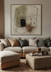 Постер Fancy 100х100 см, бежевый, коричневый, чёрный