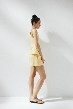 ZARA ТОП-ЖИЛЕТ С ПУГОВИЦАМИ, СВЕТЛО-ЖЕЛТЫЙ