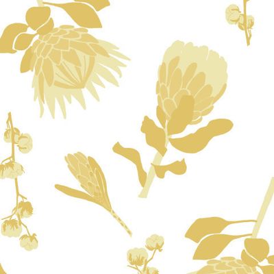 Легкие цветы охры. Протеи+хлопок.