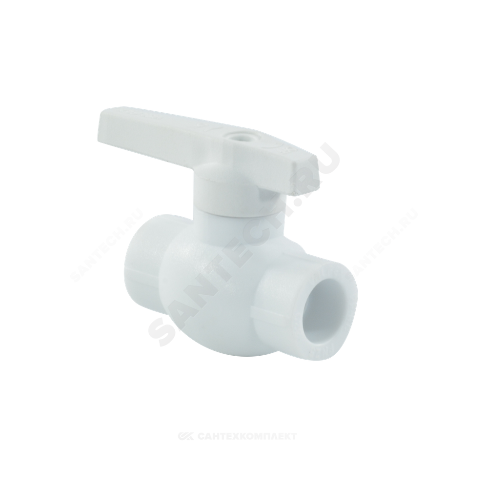 Кран шаровой PP-R белый Дн 20 внутренняя пайка VALFEX 10144020