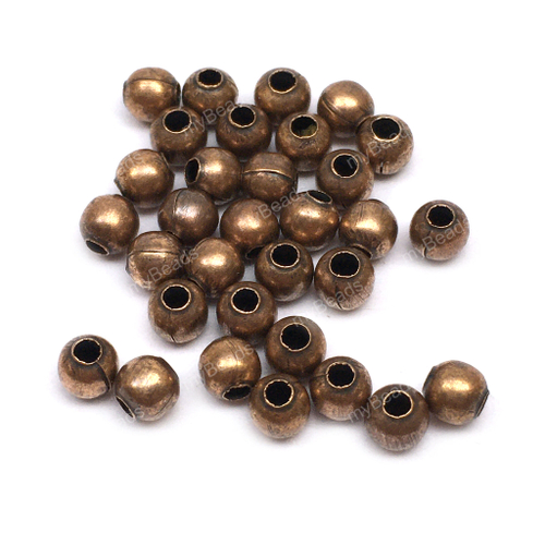 Бусины - разделители 4 мм (50 шт), под медь