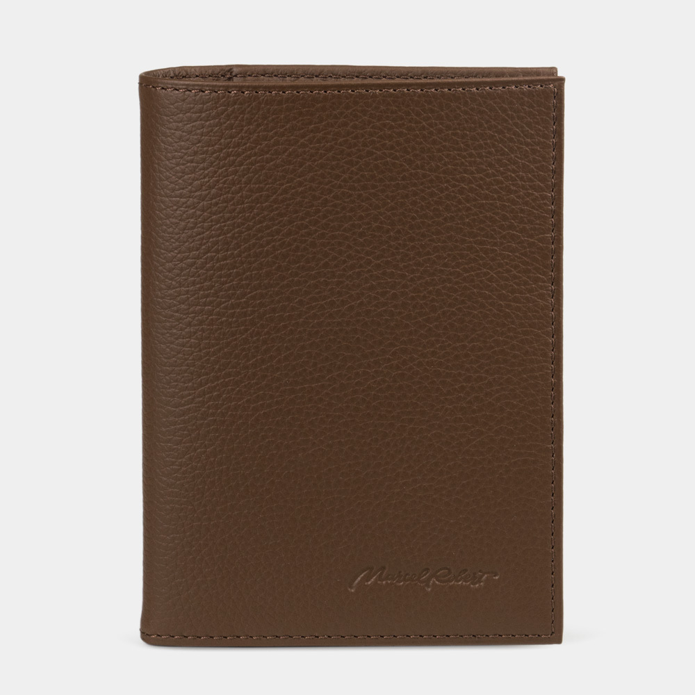 Обложка на паспорт и для автодокументов Paris Easy из натуральной кожи теленка, цвета шоколад