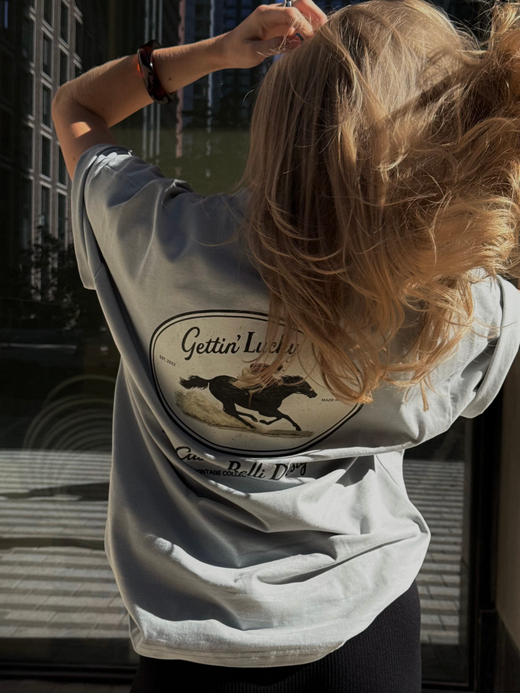 Футболка Gettin' Lucky серо-голубая