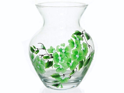 Ваза для цветов шар Н144 D120 роспись цветы 97/15