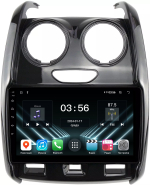 Магнитола для Renault Duster 1 2015-2020, Lada Largus 2021+ (мультируль/джойстик, рамка большая глянец) - FarCar DX3008M монитор 9" IPS на Android 13, 4+64Гб, CarPlay