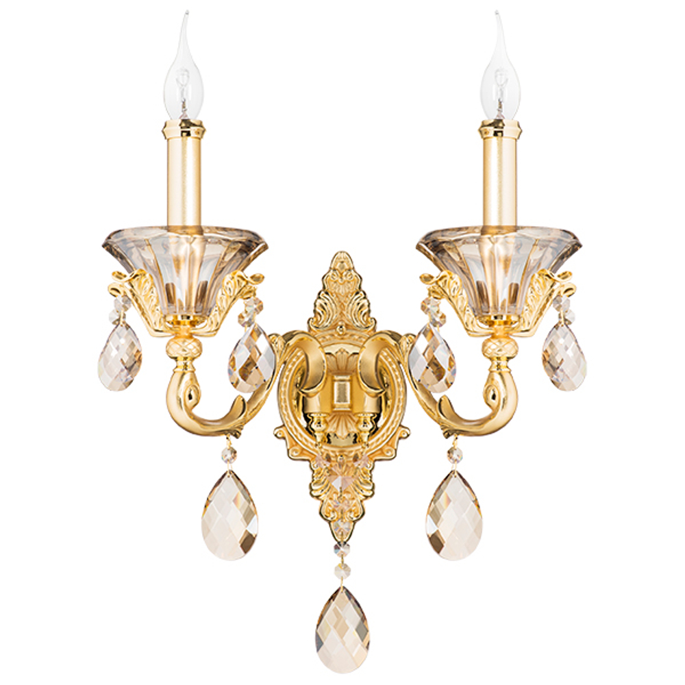 786622 Бра AMPOLLO 2х60W E14 24К ЗОЛОТО