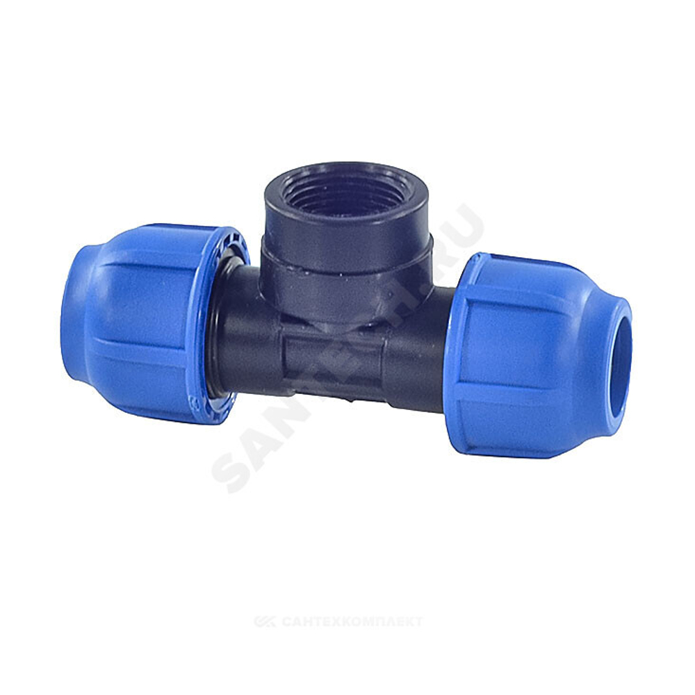 Тройник компрессионный ПЭ Дн 20х3/4"х20 ВР Ру16 RTP (РосТурПласт) 11600
