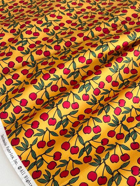 ВИШЕНКИ НА ЖЕЛТОМ - 100% хлопок 4