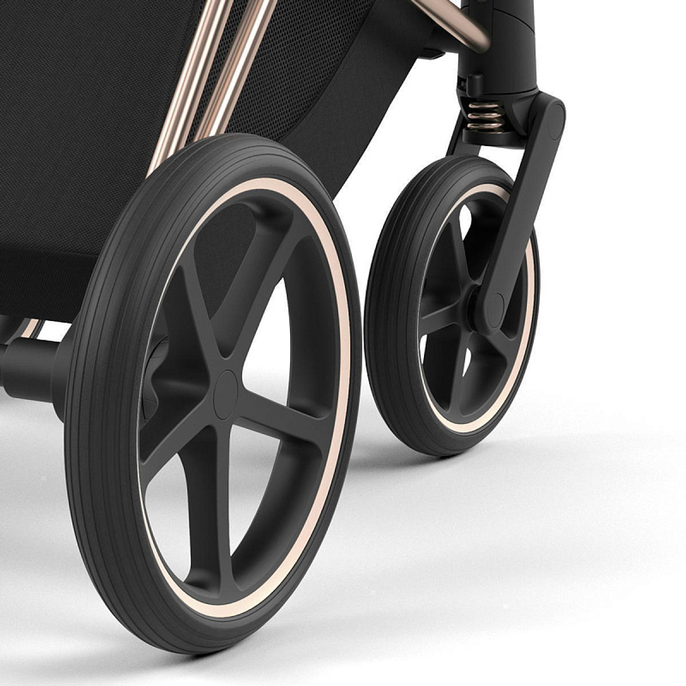 Коляска 3 в 1 Cybex Priam IV Rosegold complete и автокресло Aton S2 i-Size Moon Black Cozy Beige