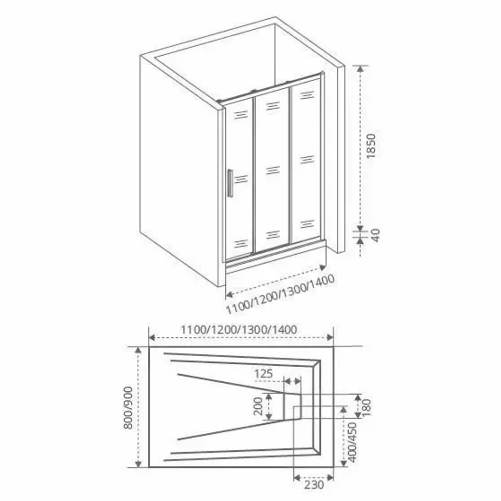 Душевая дверь в нишу Bas Orion WTW-120-C-CH 120*185 без поддона
