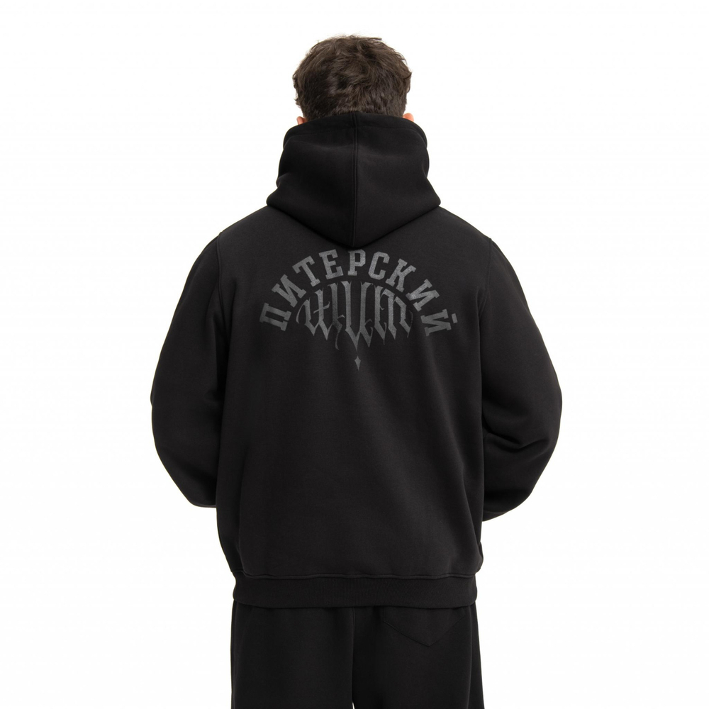 Худи Питерский Щит Фрактура Чёрный / Черный