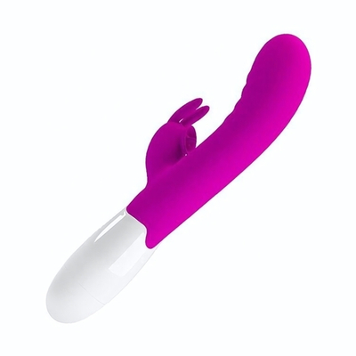 Лиловый вибромассажёр-кролик Cerberus - 21 см. (Цвет: лиловый)