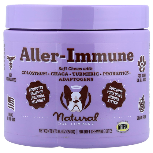 Natural Dog Company, Aller-Immune, добавка для собак любого возраста, 90 жевательных таблеток, 270 г (9,5 унции)