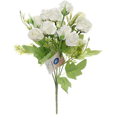 Искусственные цветы «Летняя фантазия» Розы 30см цвет белый