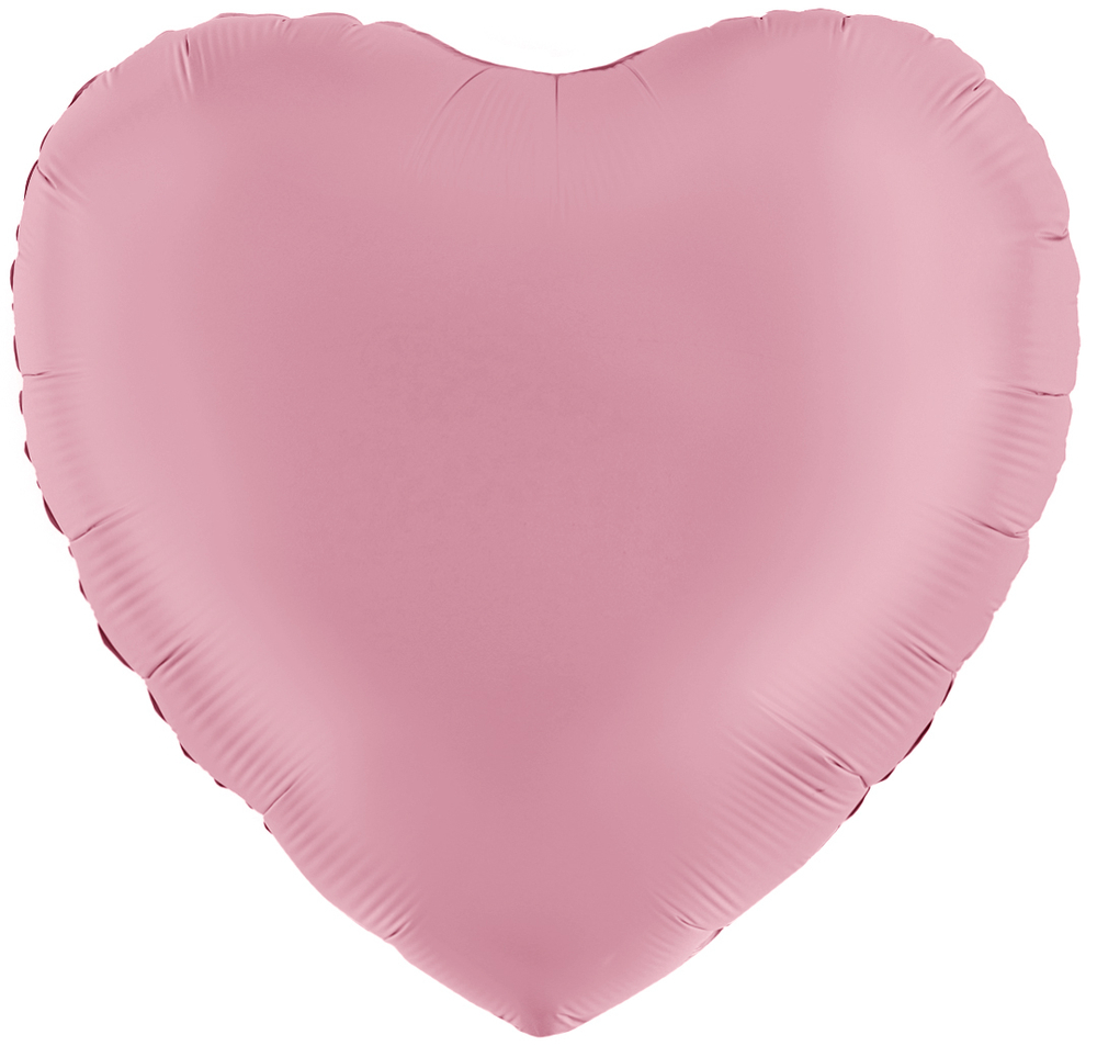 К 18'' Сердце Розовый Сатин