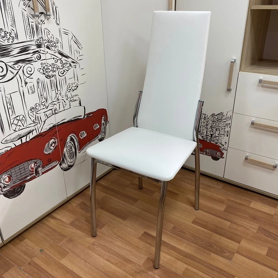 Стул ФЬЮЖН хром кожзам белый