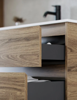 Тумба подвесная SANCOS Libra 1190х450х500, c двумя ящиками оснащенными доводчиками, дуб чарльстон, арт. LB120-1ECH