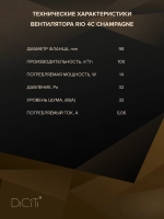 Вентилятор накладной RIO D100 обр.клапан Champagne DICITI