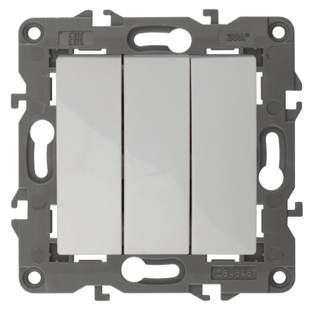 14-1107-01 ЭРА Выключатель тройной, 10АХ-250В, IP20, Эра Elegance, белый