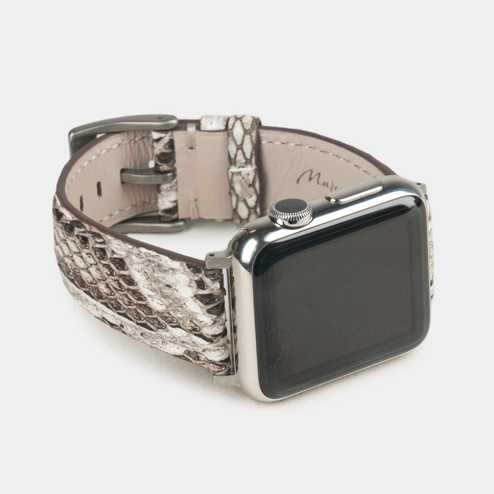 Ремешок для Apple Watch 40/41/42 mm из кожи питона, натурального цвета