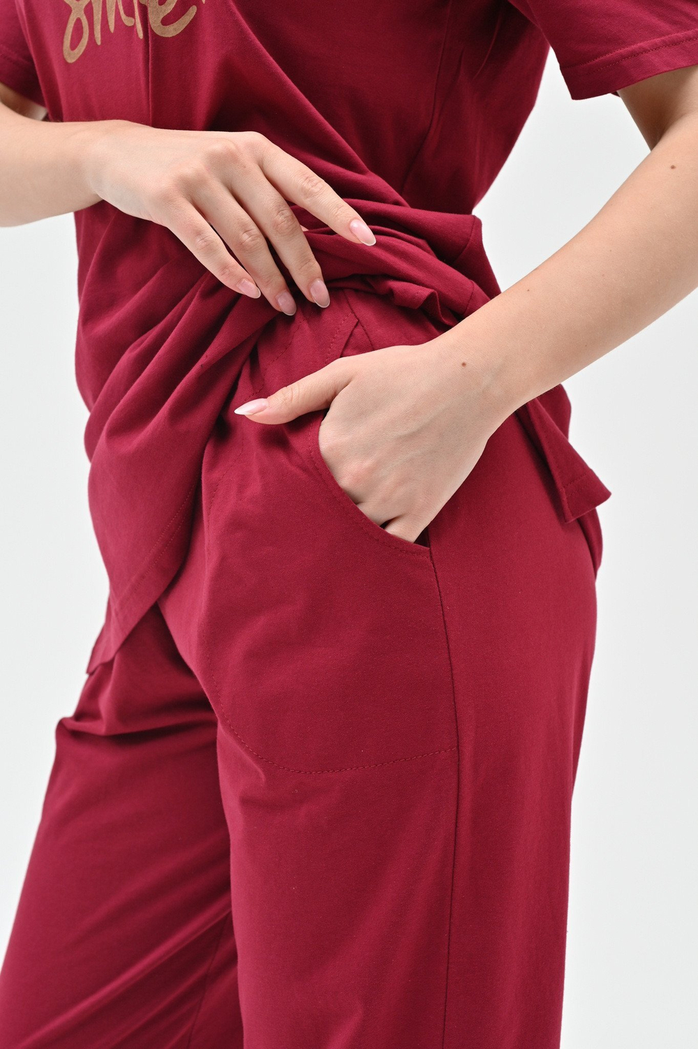 Брючная пижама Smile цвет бордовый