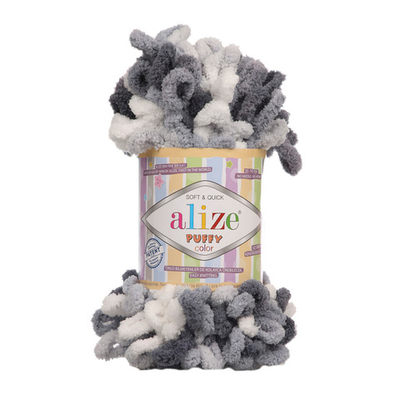 Пряжа Alize (Ализе) Puffy Color / уп.5 мот. по 100 г, 9м, 5925 секционный A