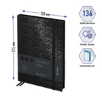 Ежедневник недатированный, А5, 136л., кожзам, Berlingo "DoubleBlack", черный срез, черный, с рисунком