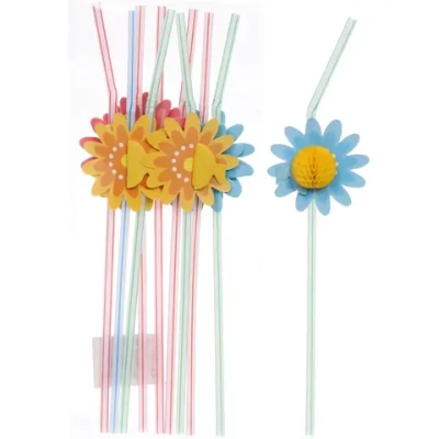 Трубочка для коктейля «Цветущий сад», 24 см, d-5мм (набор 10 шт), микс