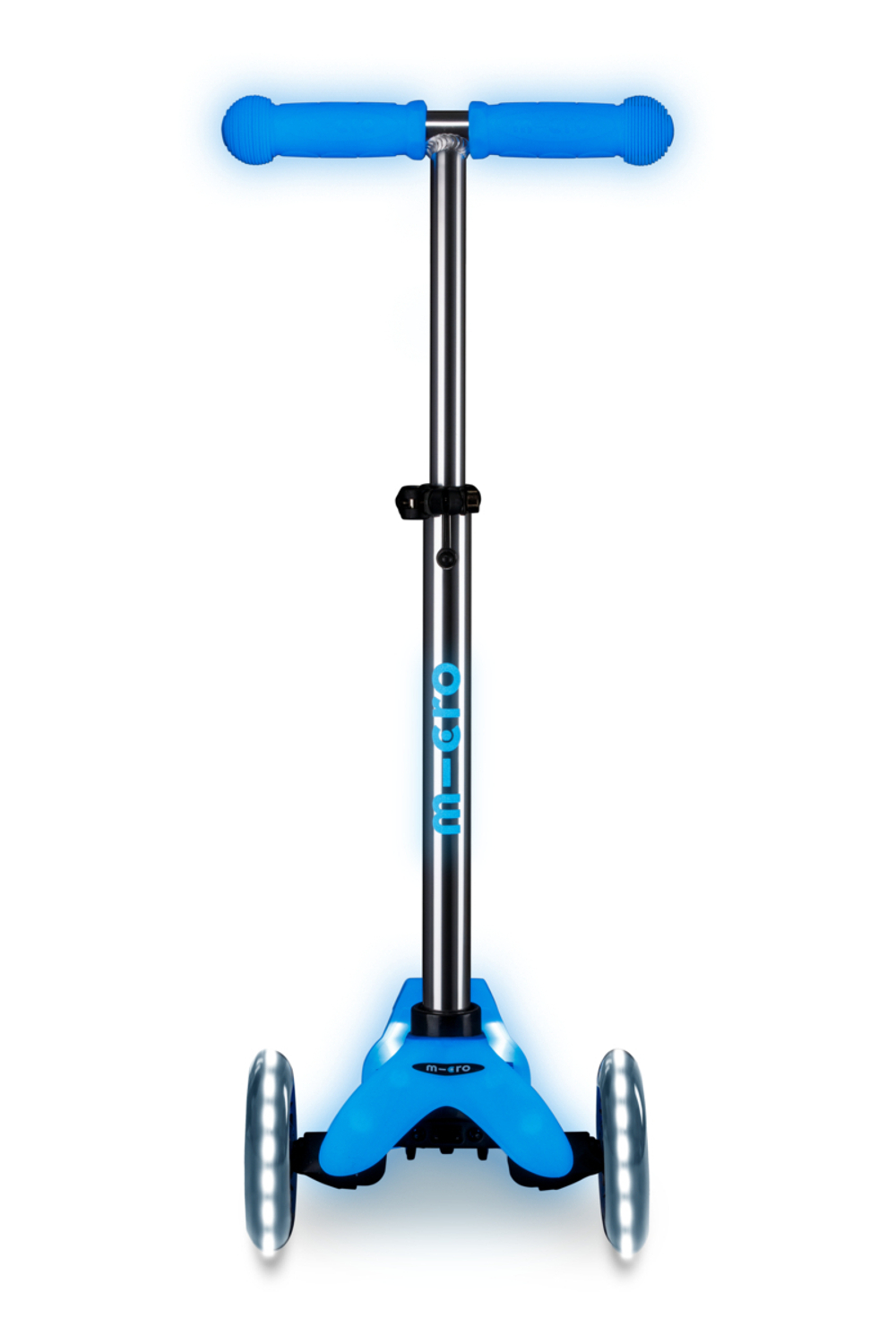Самокат Mini Micro Deluxe Glow Plus (светящийся) LED арктический синий