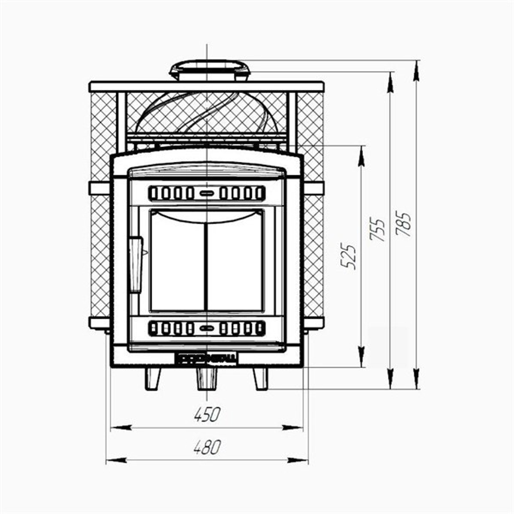 Банная печь «Атмосфера М» сетка нержавейка до 14 м³