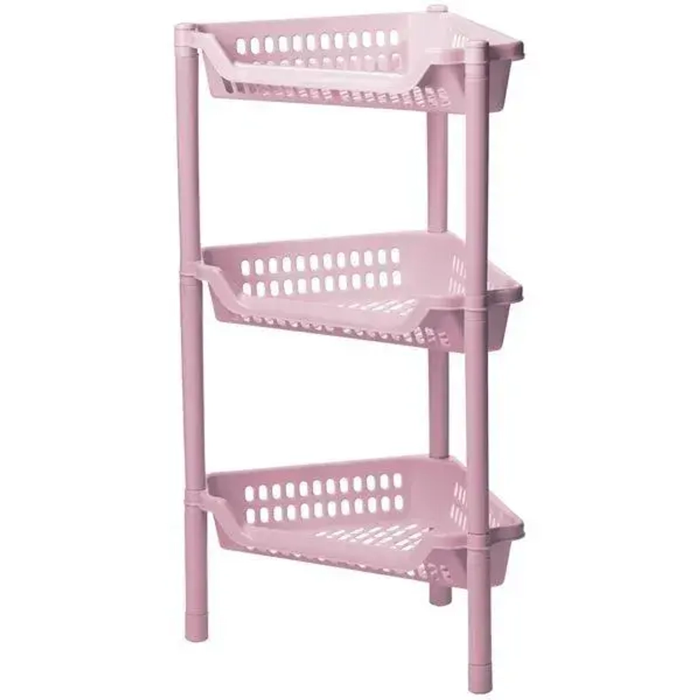 Полка угловая ЕВРО на колесах (3 секции) чайная роза 0,57,38х0,27м (комплект 6 шт)