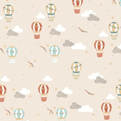 Child style air balloon pattern. fabric, textile illustration