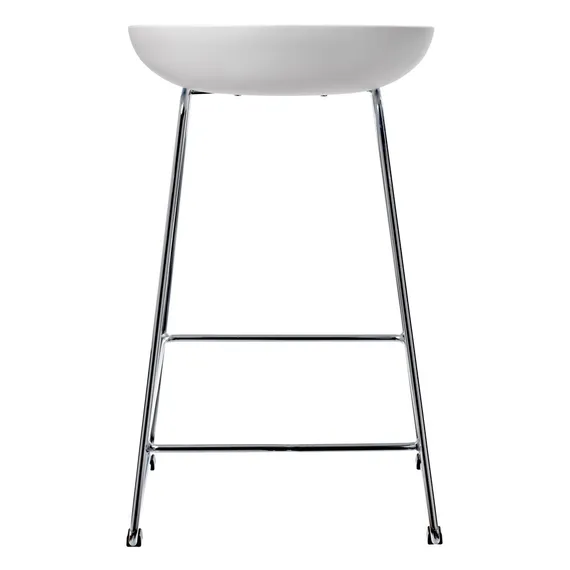 Полубарный стул Noel белый с хромированными ножками