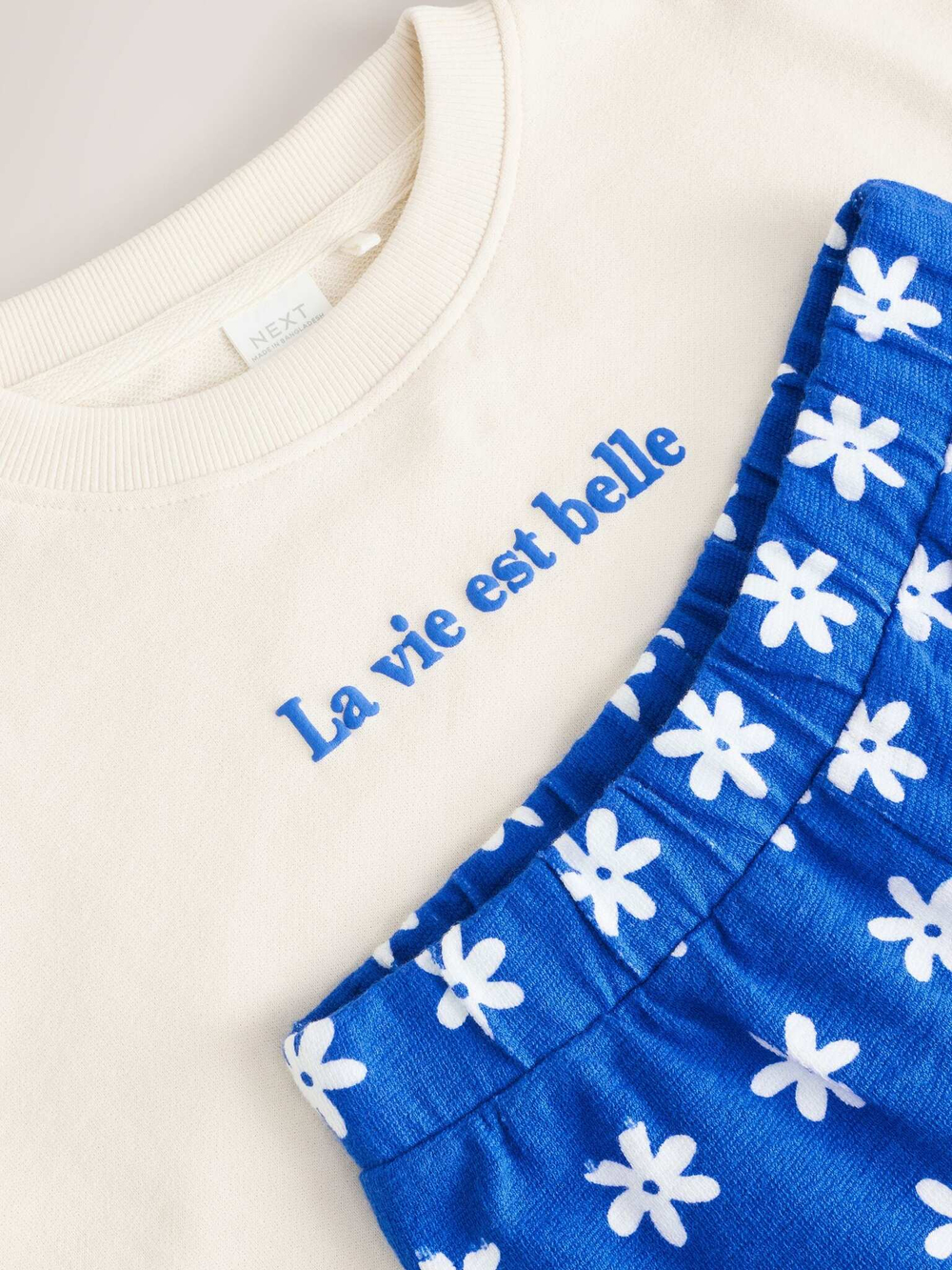 Толстовка и брюки в комплекте для девочки Next E61-409, Кремовый, Синий