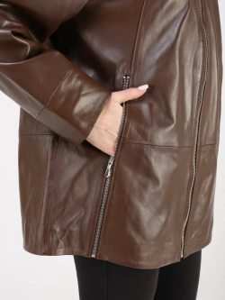 Кожаная куртка демисезонная с капюшоном