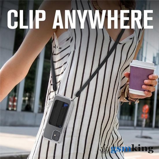 Crux Gear for iPhone Cases Shoulder Strap & Stick on Wallet Black (Чёрный)