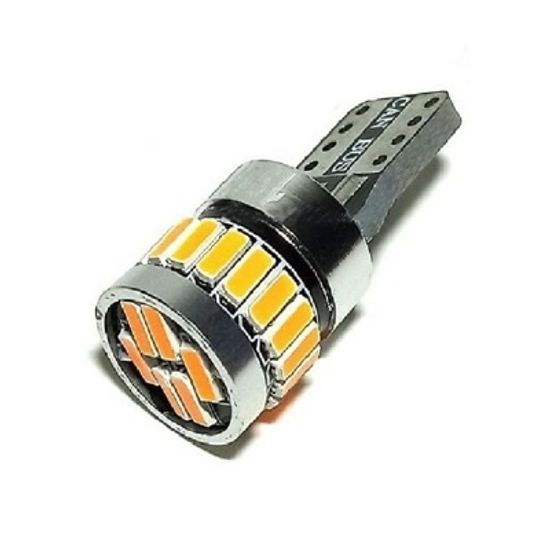 Светодиод T10 4014-24SMD CANBUS Круглый ОРАНЖЕВЫЙ
