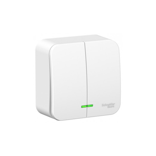 SCHNEIDER BLANCA Выключатель ОУ 2кл. 6А (белый., пл.осн., монт.пл.-стенка)