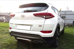 Защита заднего бампера (нержавейка) Hyundai Tucson 4WD (2015-2018) d42 скоба