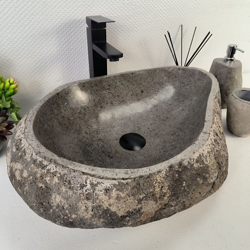 Раковина из речного камня RS-62011 (57*47*15)